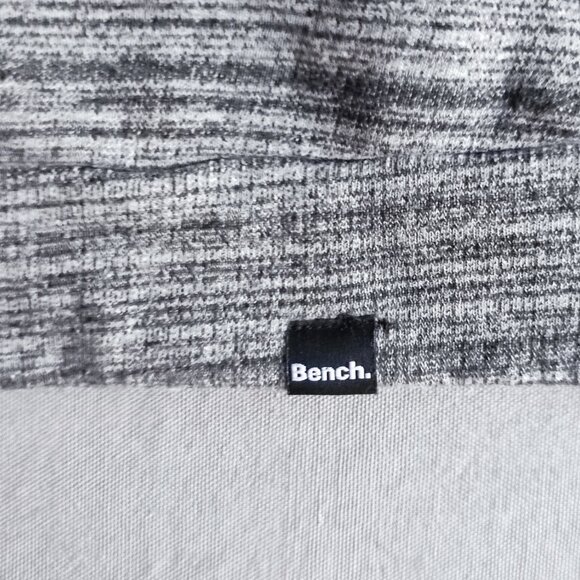 Bench cowl neck sweatshirt women's size M grey striped kangaroo pocket - Picture 6 of 10